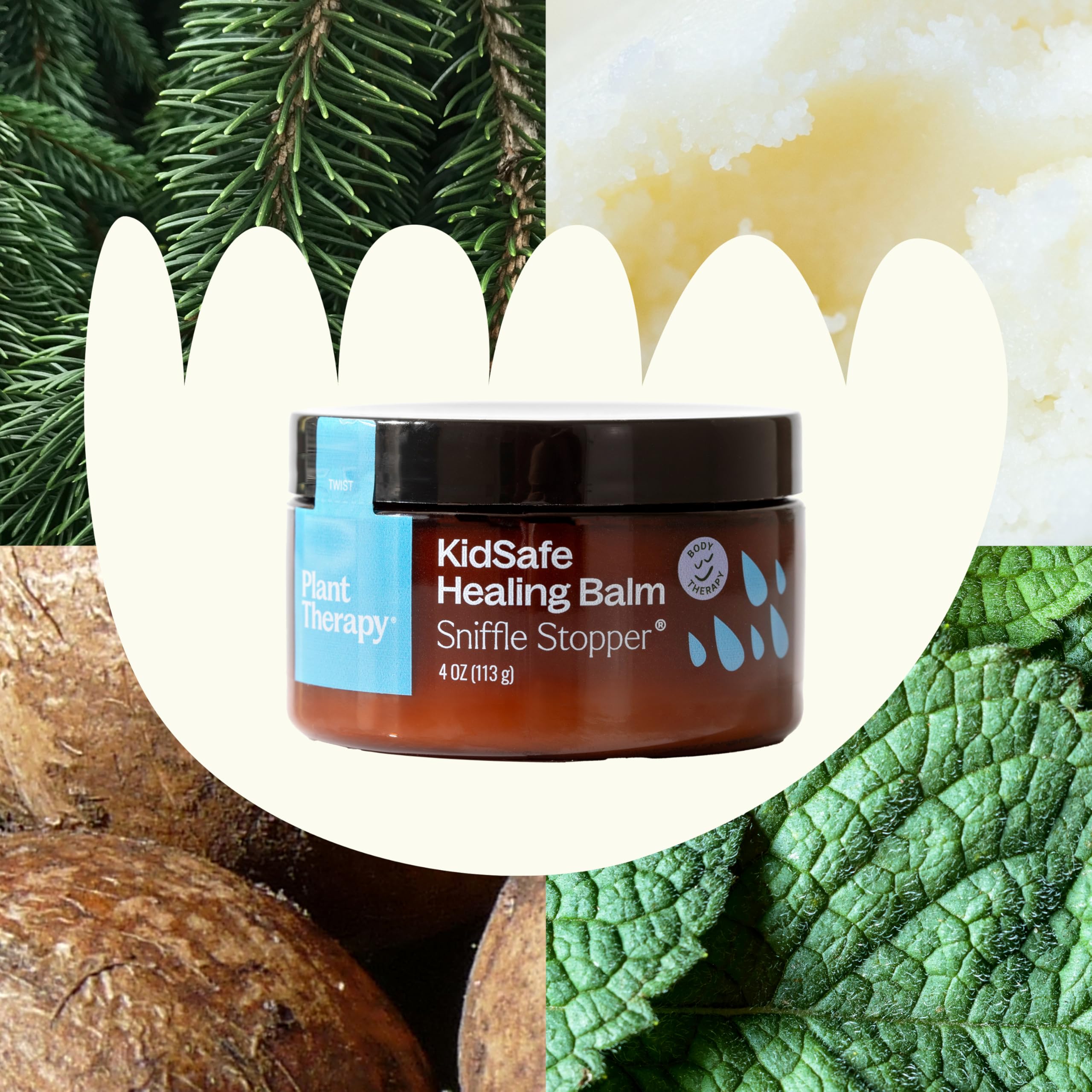 Plant Therapy KidSafe Sniffle Stopper Healing Balm 4 oz Pure, & Natural Healing Balms